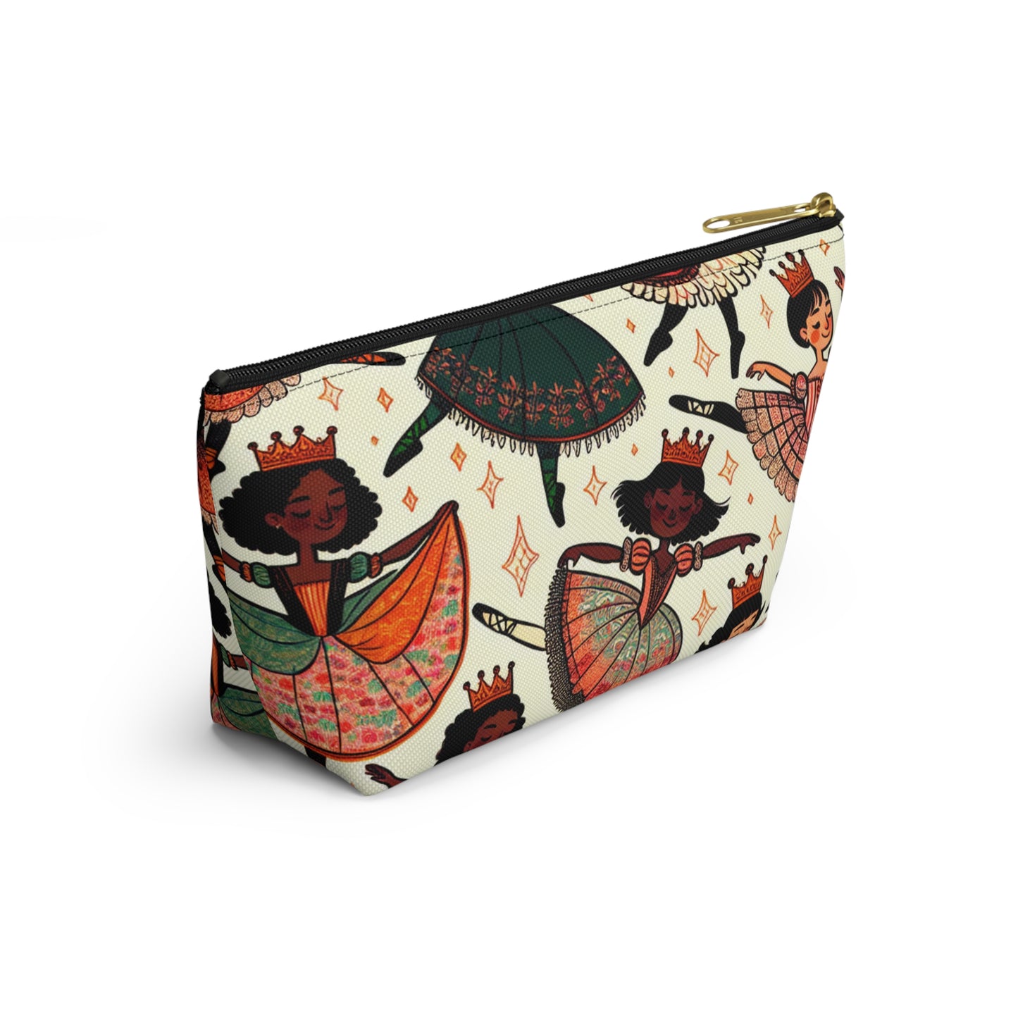 Dancing Girl Ballerinas with Crowns Accessory Pouch w T-bottom