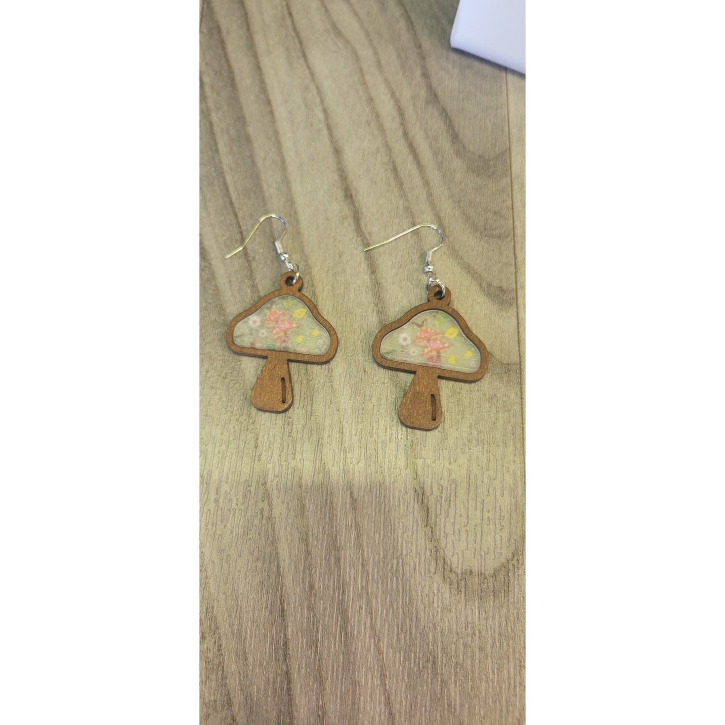Mushroom flower hipster dangle earrings