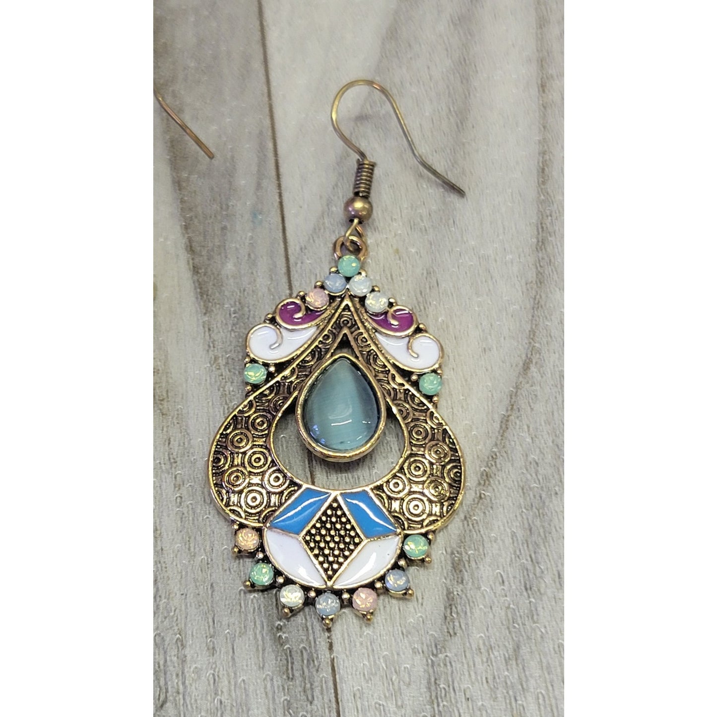 Multicolor dangle tear drop earrings