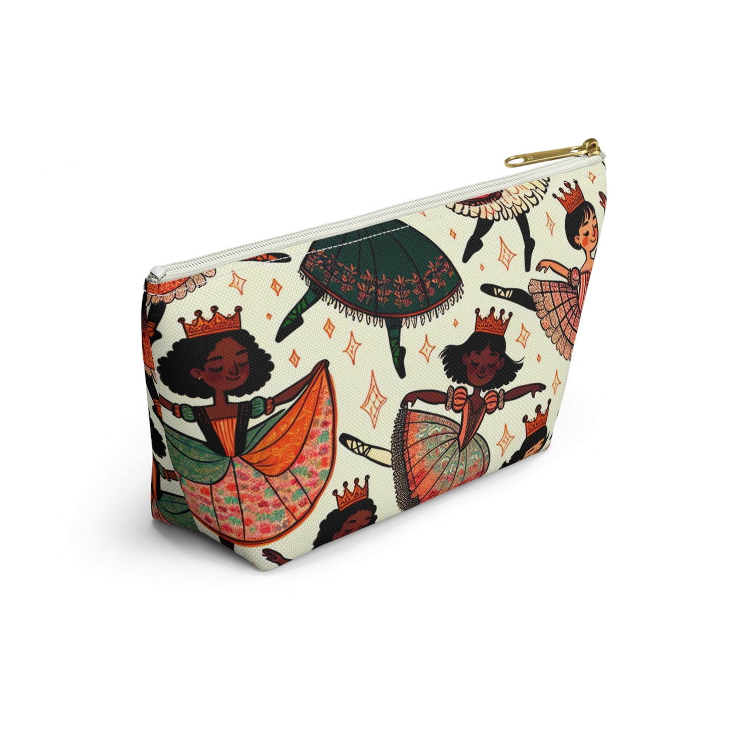 Dancing Girl Ballerinas with Crowns Accessory Pouch w T-bottom