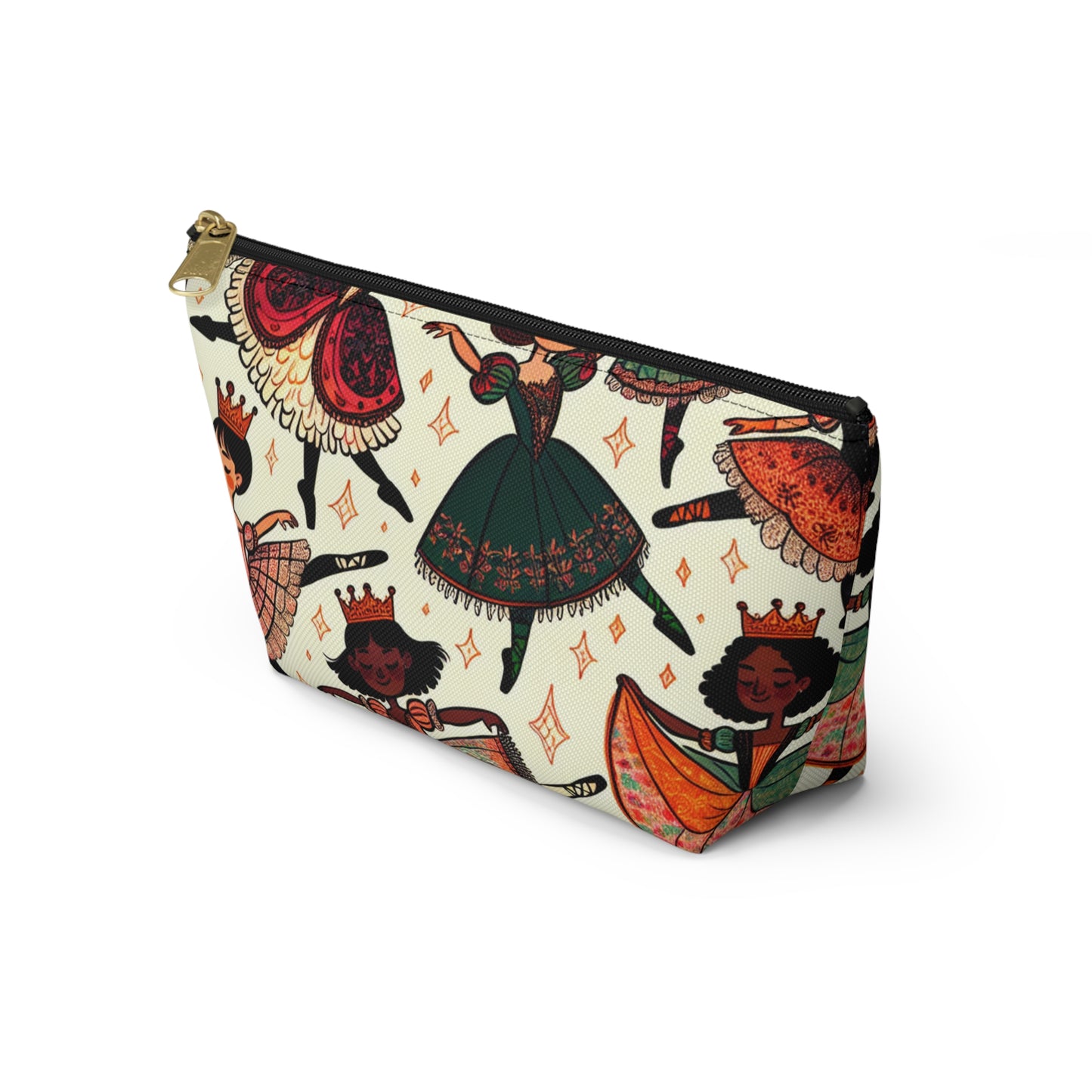 Dancing Girl Ballerinas with Crowns Accessory Pouch w T-bottom
