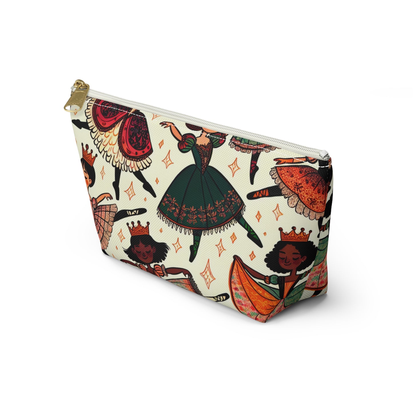 Dancing Girl Ballerinas with Crowns Accessory Pouch w T-bottom