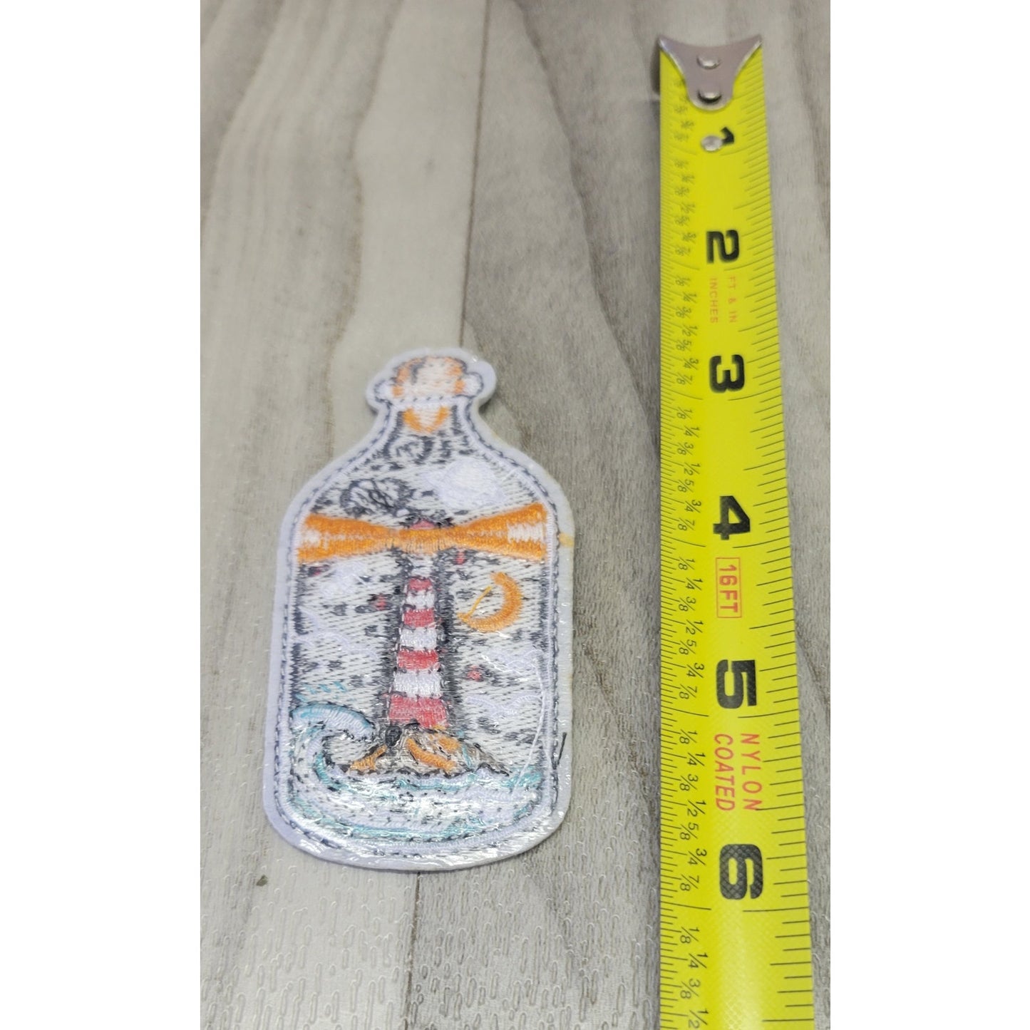 Lighthouse in a bottle Iron on patch