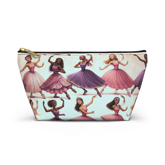 Girls Dancing around In Ballerina dresses Accessory Pouch w T-bottom