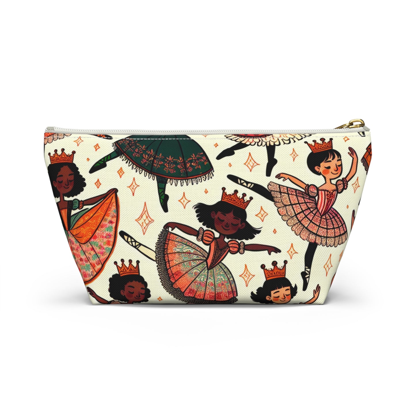 Dancing Girl Ballerinas with Crowns Accessory Pouch w T-bottom