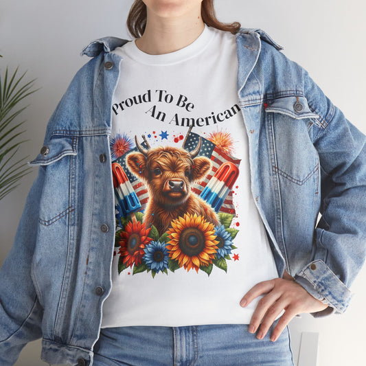 Highland Cow 4th of July Tee