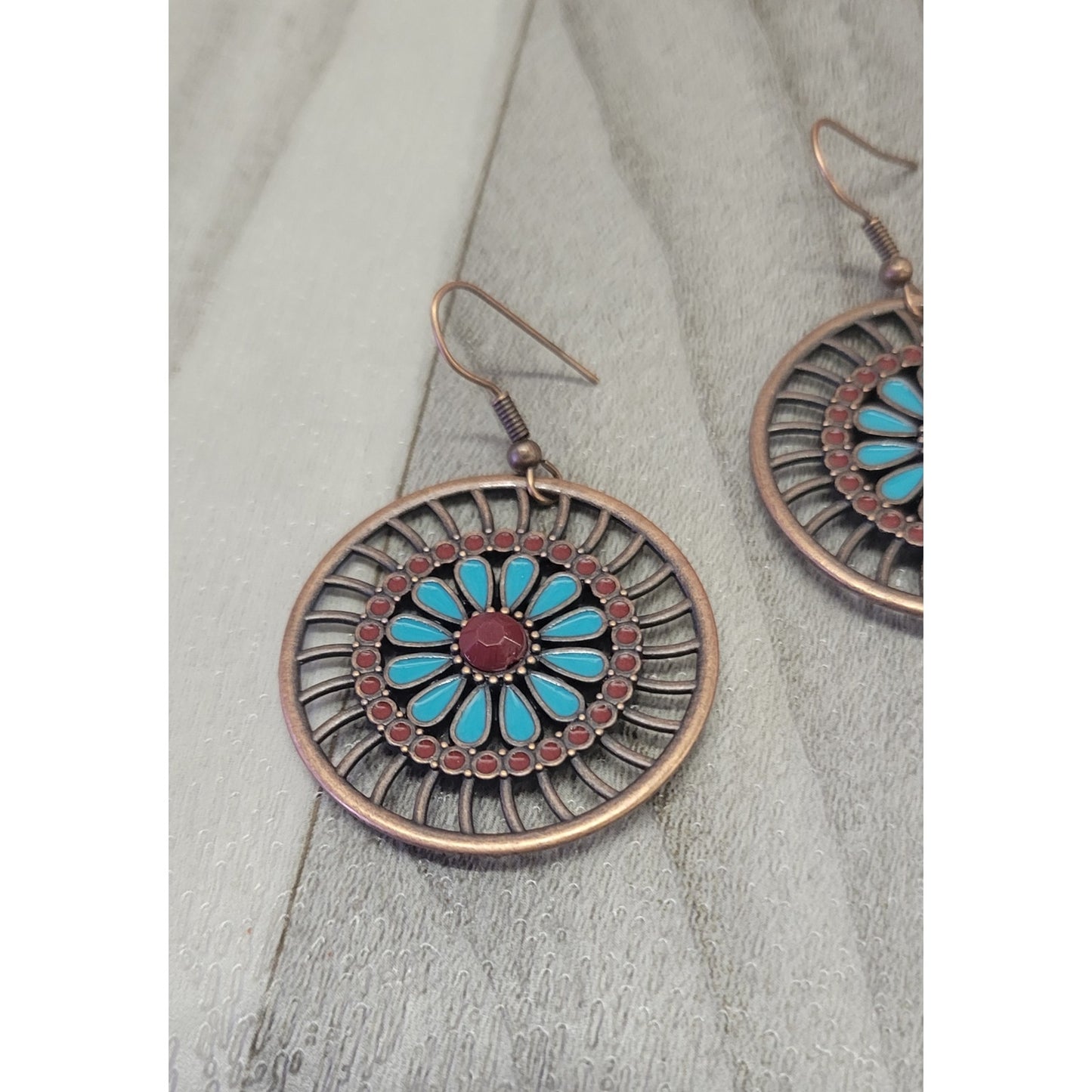 Boho wheel multicolor earrings